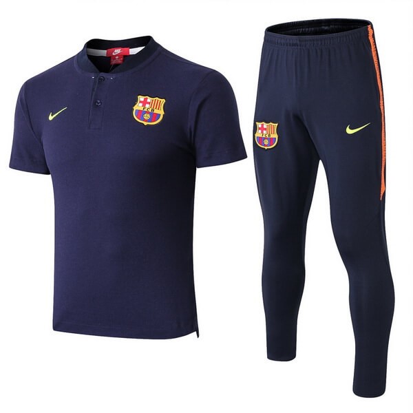 Polo Conjunto Completo Barcelona 2018/19 Azul Marino